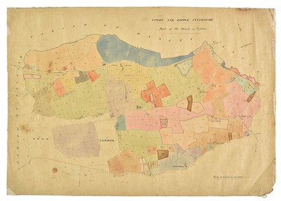 Lot 131 - Manuscript maps. Upton and Ripple Enclosure, 1821 - 1871