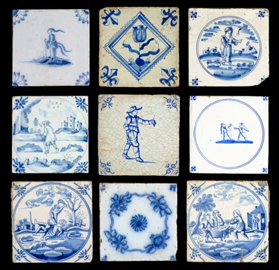 Lot 83 - Delft. A collection of Delft tiles, mostly 18th century