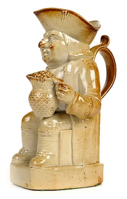 Lot 92 - Toby Jug. A 19th Century salt glaze stoneware Toby jug