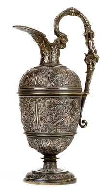 Lot 43 - Elkington & Co Ewer. Electroplated ewer designed by Francois Briot, circa 1870s