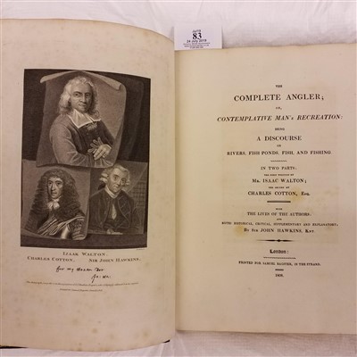 Lot 83 - Walton (Isaac & Cotton Charles). The Complete Angler 1808