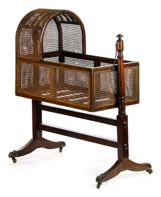 Lot 133 - Crib. A William IV mahogany child's rocking crib