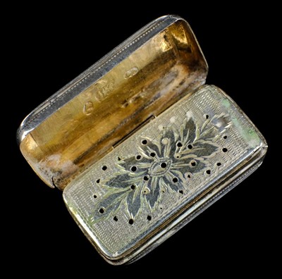 Lot 56 - Vinaigrette. A George III silver vinaigrette by WR, Birmingham 1809