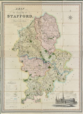 Lot 116 - Staffordshire. Phillips (J. & Hutchings W.F.), Large scale map. 1832.