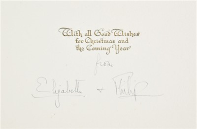 Lot 233 - Elizabeth II (Queen of United Kingdom & Prince Philip). Signed Christmas card, [1948]