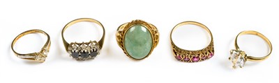 Lot 30 - Rings. Mixed 9ct gold ladies rings