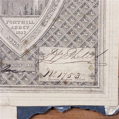 Lot 236 - Fonthill Abbey Sale. Entry ticket to the Fonthill Abbey sale of 1823
