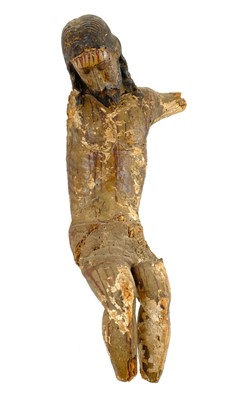 Lot 65 - Limewood sculpture. Crucified Christ, 16th/17th century