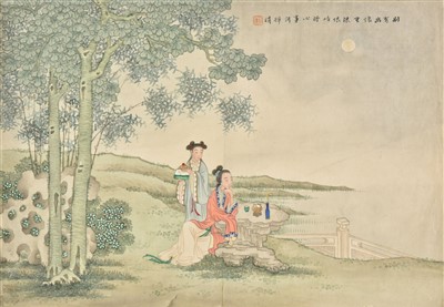 Lot 212 - Japanese School. Pair of Watercolour Landscapes, early to mid-19th century