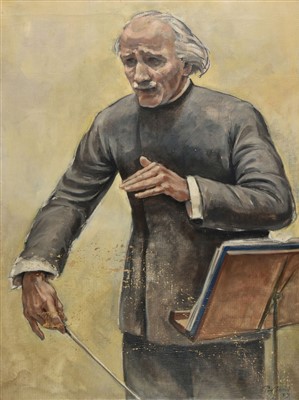 Lot 355 - Busoni (Rafaello, 1900-1962). Portrait of Arturo Toscanini (1867-1957), 1937