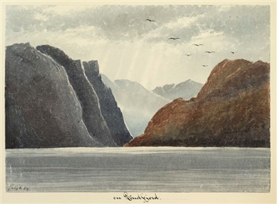 Lot 312 - Norway & Scotland. Album of watercolours by Constance Ranfurly, 1883-84