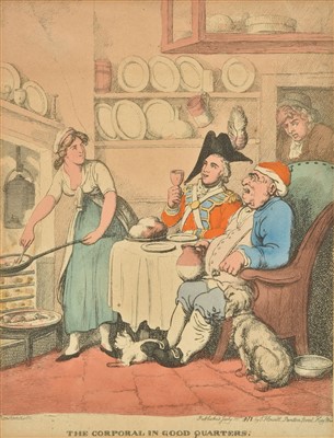 Lot 171 - Military caricatures. A mixed group of ten caricatures, mostly early 19th century