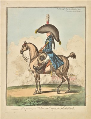 Lot 165 - Gillray (James). Inspecting a Volunteer Corps in Hyde Park, 1803