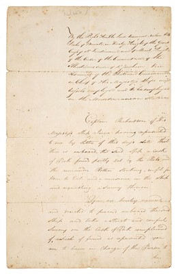 Lot 255 - Nelson (Horatio, 1758-1805). A memorandum... Masters of the Victory, Royal Sovereign and Seahorse