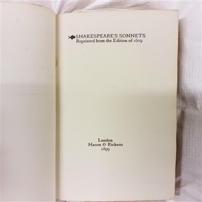Lot 319 - Binding - Florence Paget. Shakespeare's Sonnets, Hacon & Ricketts, 1899