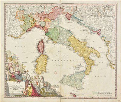 Lot 122 - Italy. Homann (Johann Baptist). Statuum totius Italiae, circa 1720