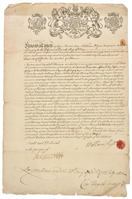 Lot 258 - Privateer Letter of Attorney. A pre-printed Admiralty document, 28 January 1758