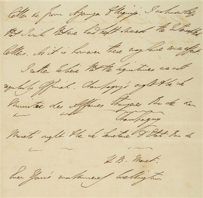 Lot 275 - Wellington [Arthur Wellesley, 1st Duke, 1769-1852].