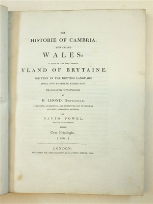Lot 68 - Caradoc of Llancarfan (Saint). The Historiie of Cambria, now called Wales..., 1811