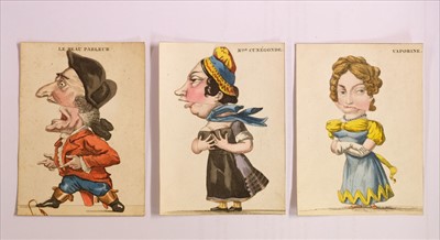 Lot 540 - Moveable cards. A set of French caricature cards, circa 1820s-30s