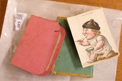 Lot 540 - Moveable cards. A set of French caricature cards, circa 1820s-30s