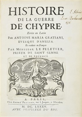 Lot 27 - Graziani (Antonio Maria). Histoire de la guerre de Chypre, 1st edition in French, 1685