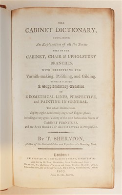 Lot 128 - Sheraton (Thomas). The Cabinet Dictionary, 1st edition, 1803