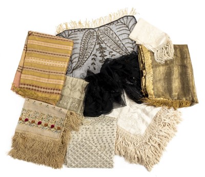 Lot 192 - Shawls. A Chinese embroidered shawl, late 19th century