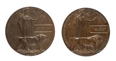 Lot 232 - WWI. Bronze memorial plaques (William Charles Ecclestone / George Fisher)