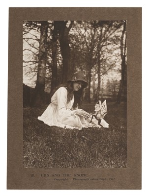 Lot 237 - Cottingley Fairies. Iris and the Gnome, photograph of Elsie Wright, 1917