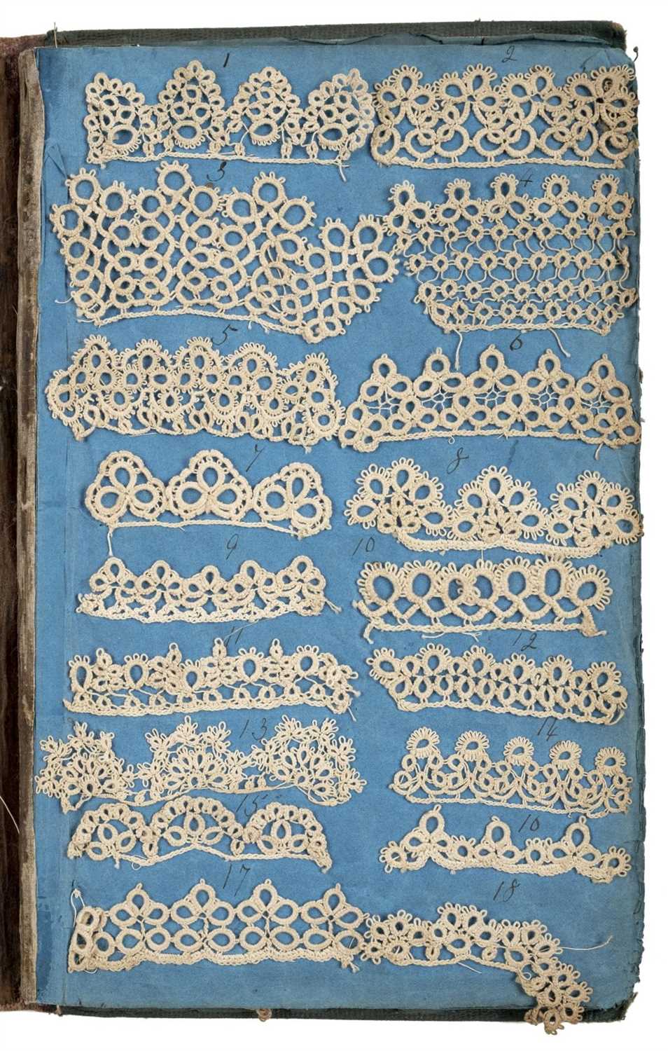 Lot 187 - Sample book. Book of tatted lace samples,