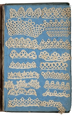 Lot 187 - Sample book. Book of tatted lace samples, circa 1867