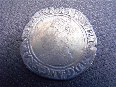Lot 52 - Coin. Elizabeth I shilling, without rose or date, beaded inner circles, fine