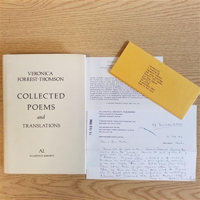 Lot 206 - Forrest-Thompson (Veronica). Collected Poems and Translations, 1990