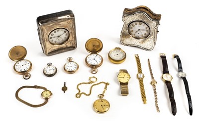 Lot 19 - Pocket watches. A collection of silver and gold plated pocket watches