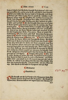Lot 156 - Caxton (William). Single leaf, 1482