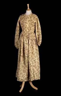 Lot 147 - Dress. A printed cotton day dress, circa 1840s