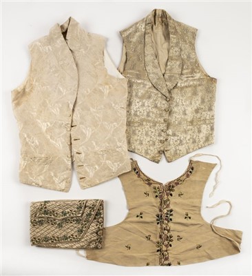 Lot 137 - Bag. A tambour-work bag fashioned from a Georgian waistcoat