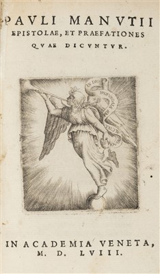 Lot 329 - Manuzio (Paolo). Epistolae, et Praefationes quae dicuntur, Venice, 1558