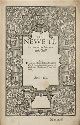 Lot 233 - Bible [English]. [The Holy Bible, London: Christopher Barker, 1584]