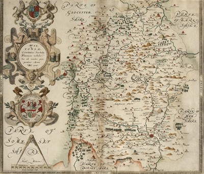 Lot 61 - Wiltshire. Saxton (Christopher), Wiltoniae comitatus...., 1579
