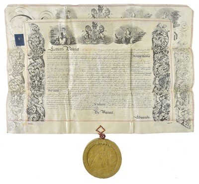Lot 270 - Letters Patent - Railways. William Vitruvius Greenwood & John Saxby, 19 August 1854