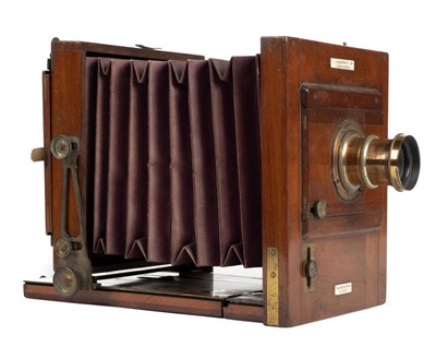 Lot 311 - J. Lancaster & Son "The International" tailboard half-plate camera, circa 1886