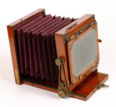Lot 311 - J. Lancaster & Son "The International" tailboard half-plate camera, circa 1886
