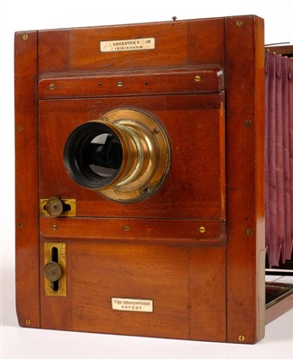 Lot 311 - J. Lancaster & Son "The International" tailboard half-plate camera, circa 1886