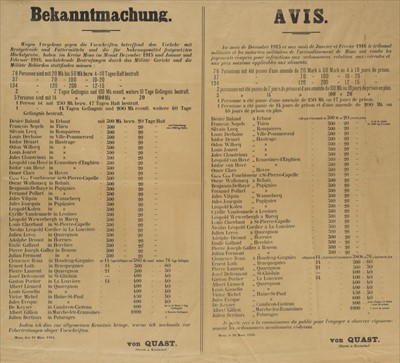 Lot 419 - WWI Posters. A WWI "name and shame" poster circa 1916