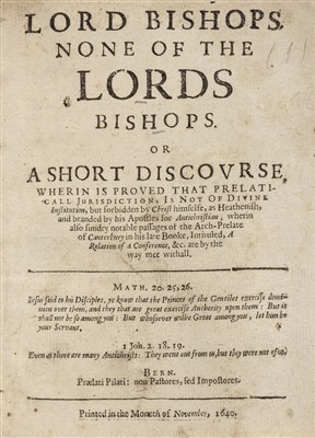 Lot 135 - Prynne, William. Lord Bishops, 1640