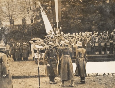 Lot 120 - Hungarian Military Album. Photography album relating to flag team investiture, 1940