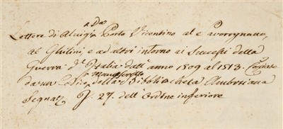 Lot 301 - Da Porto (Luigi or Alvise). Lettere, 1509-1513, 18th century manuscript copy