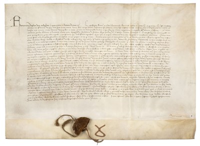Lot 351 - Visconti (Filippo Maria, 1392-1447). Grant to Beccalacio Beccaria, Milan, 25 June 1412